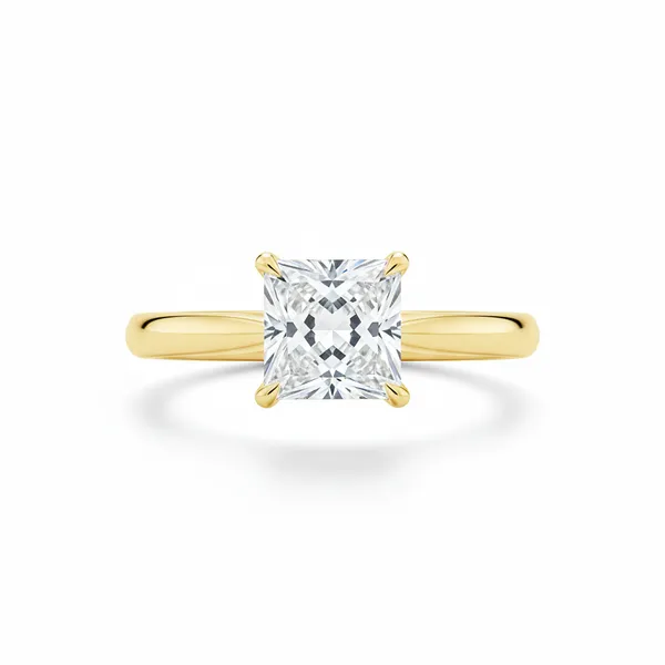 Gold_With_Diamond_Princess_Cut_Solitaire_Ring_For_Women